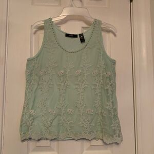 BKE Mint Green Lace Tank Top